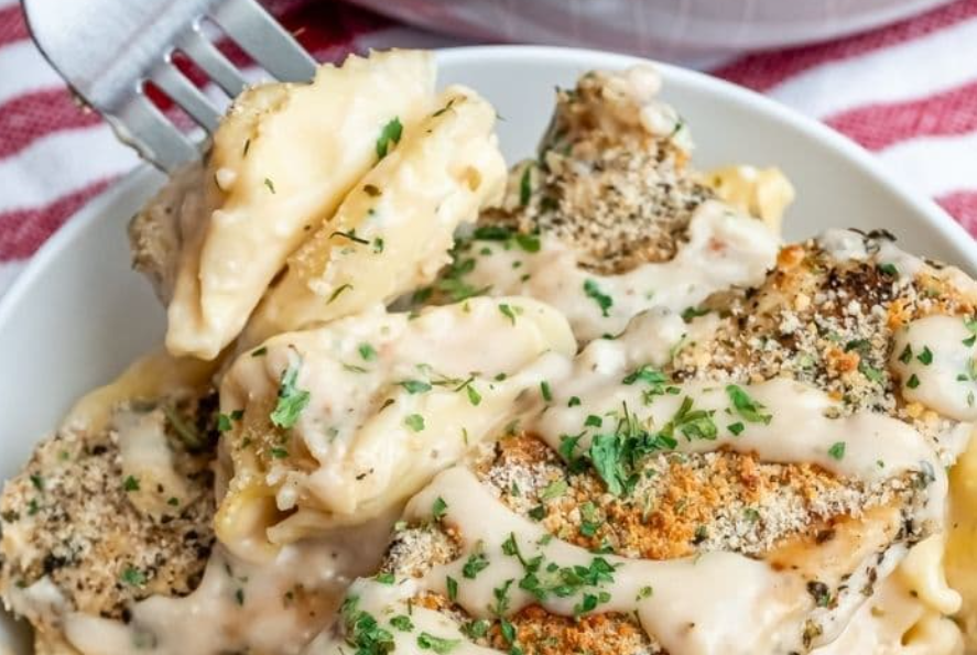 Asiago Tortelloni Alfredo with Grilled Chicken