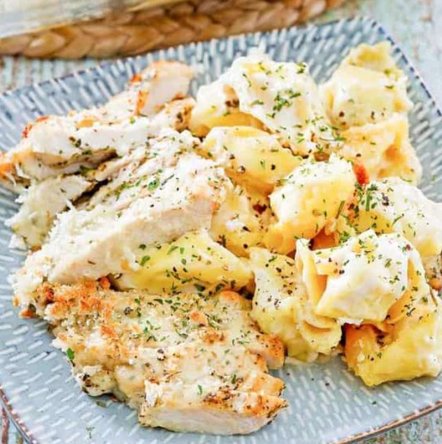 Asiago Tortelloni Alfredo with Grilled Chicken - Oh Snap! Cupcakes